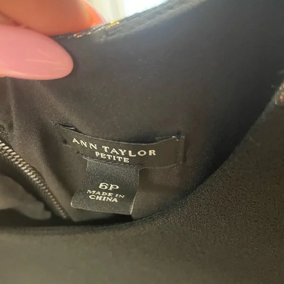 Ann Taylor Black Sheath Dress with Metallic Leopard Detail - Picture 4 of 5